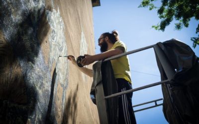 Mural “Zagreb: otvoreni grad?” by Miron Milić